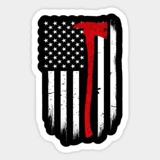 Thin Red Line Flag Axe Firefighter Support Sticker